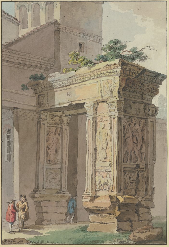 Der Arco degli Argentarii bei San Giorgio in Velabro in Rom, Marquard Wocher