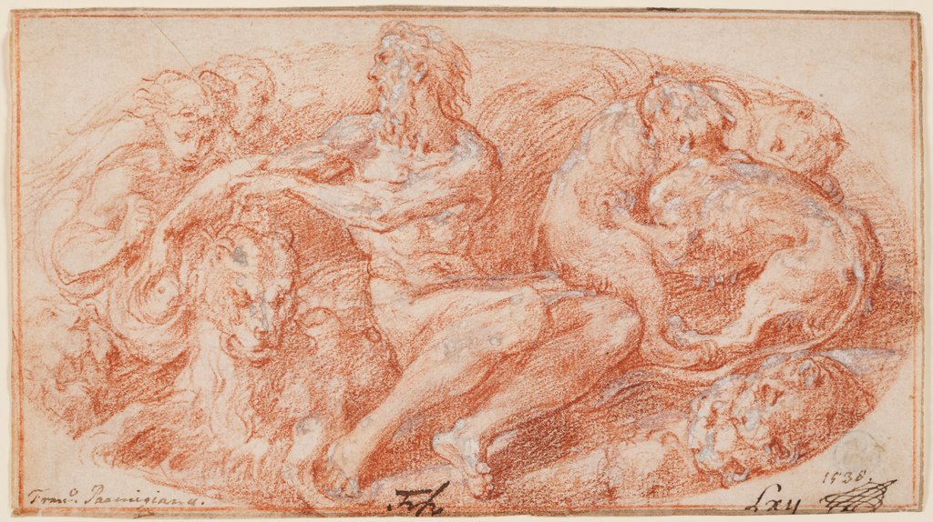Daniel in the lion's den, Parmigianino