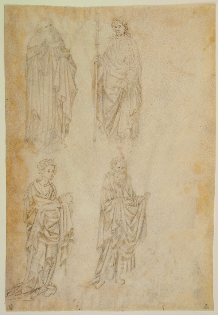 Four standing saints, Pisanello;  circle