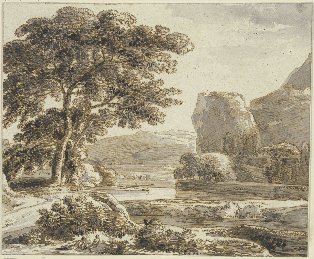 Landschaft mit Fels und See, Franz Innocenz Josef Kobell
