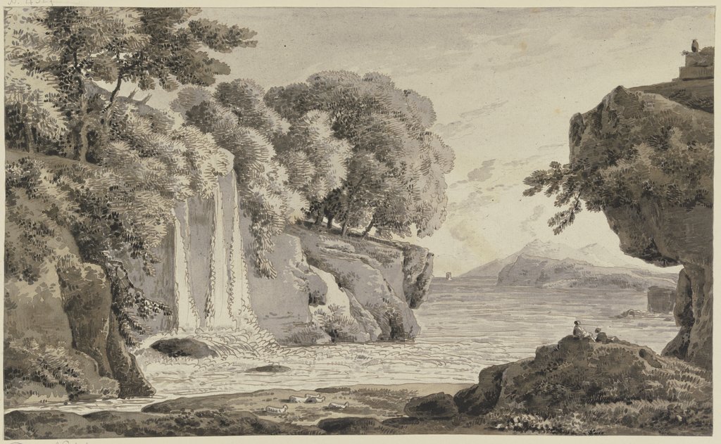 Landschaft mit Felsen und Wasserfall, Franz Innocenz Josef Kobell