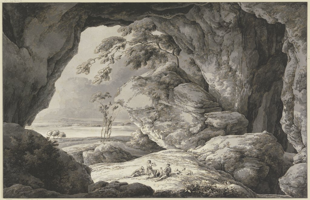 Felshöhle mit lagernden Figuren, Franz Innocenz Josef Kobell