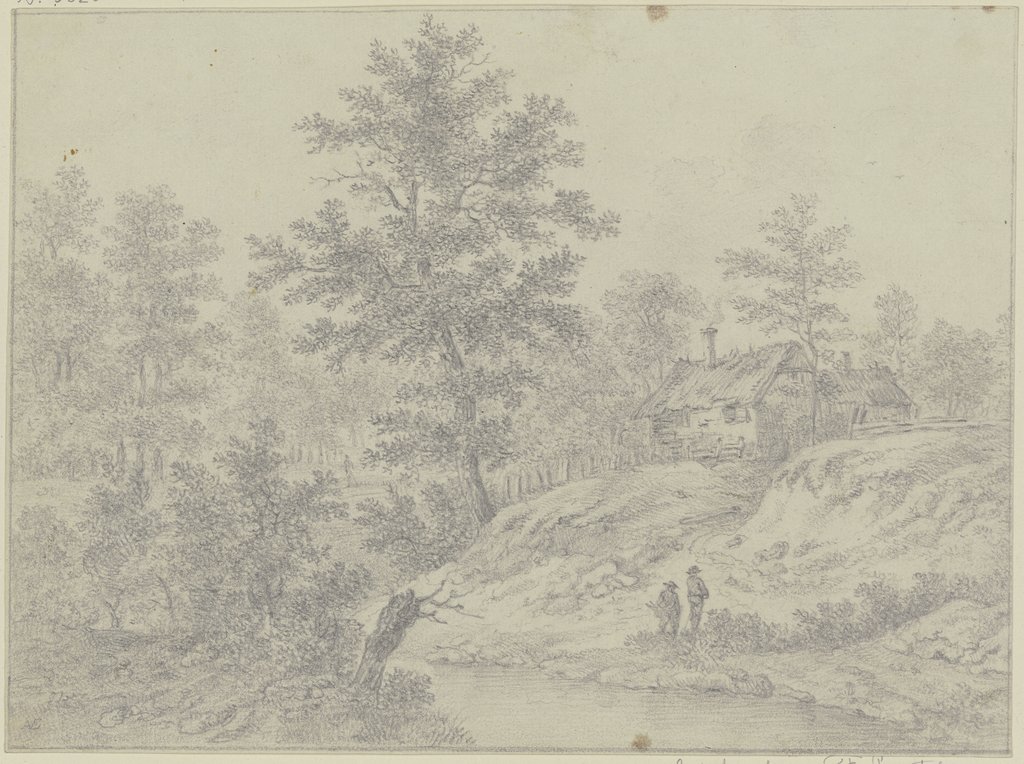 Landschaft mit einer Hütte im Wald, German, 18th century