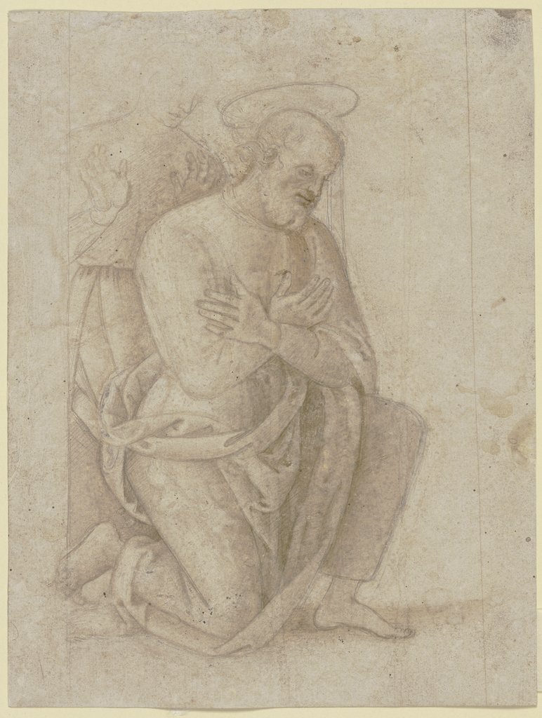 Kniender Heiliger Joseph, hinter ihm eine weitere kniende Figur, Pietro Perugino;  school