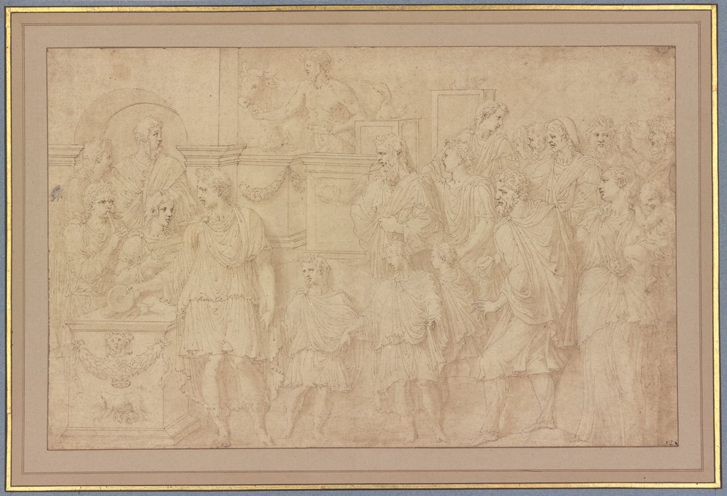 Kaiser Trajan beim Trankopfer, Francesco Primaticcio, after Apollodorus von Damaskus