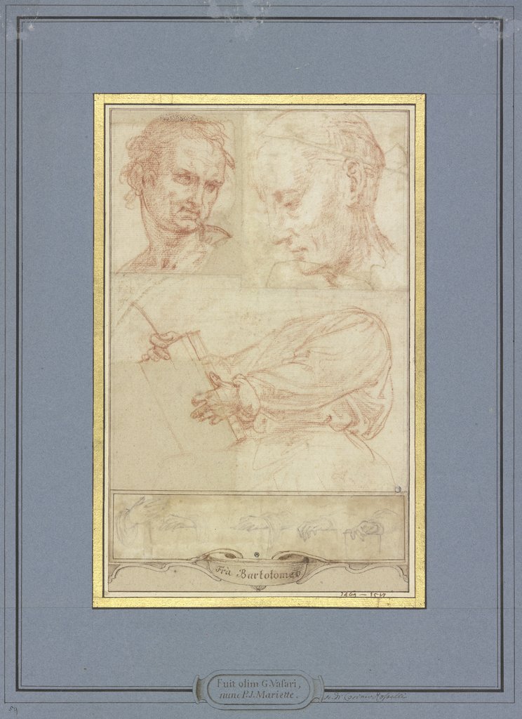 Der Heilige Markus sowie ein Mönch sowie weitere Studien, Fra Bartolommeo, Giorgio Vasari