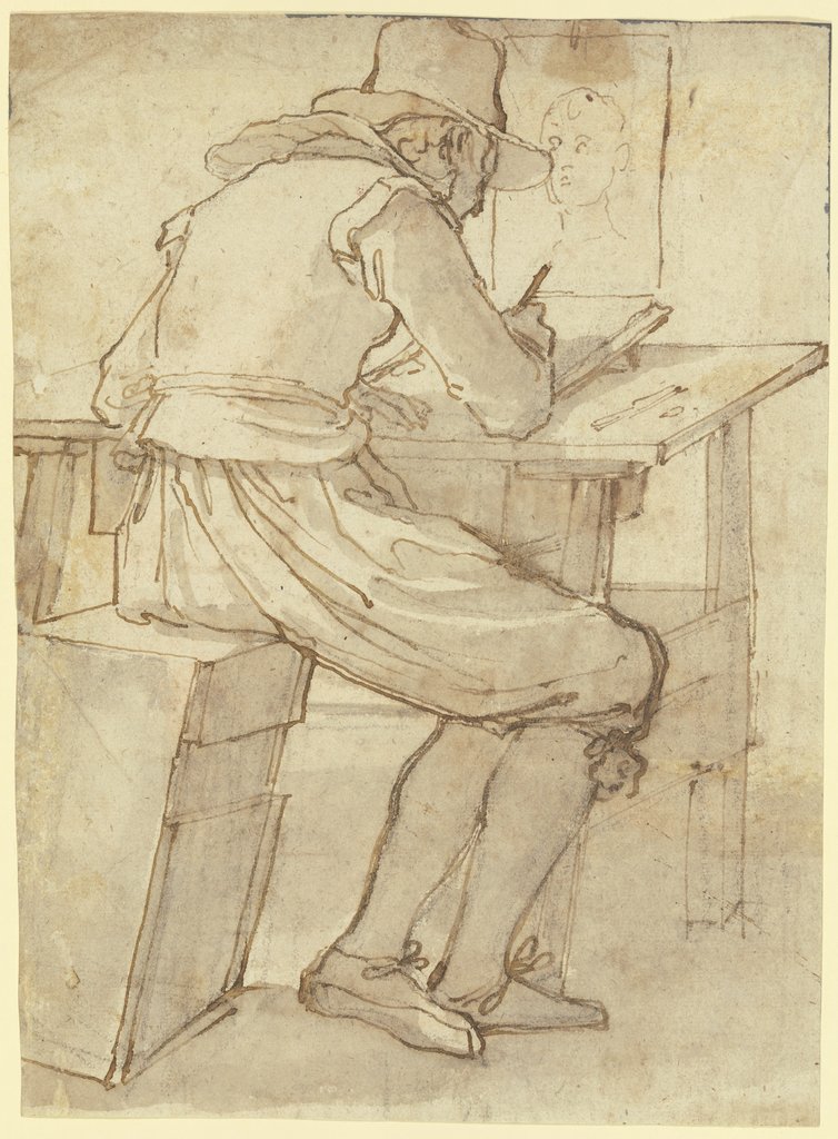 Artist at the drawing table, Jacopo Chimenti gen. Da Empoli