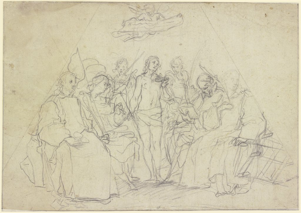 Der Heilige Sebastian von einer Märtyrergruppe umgeben, Ventura Salimbeni
