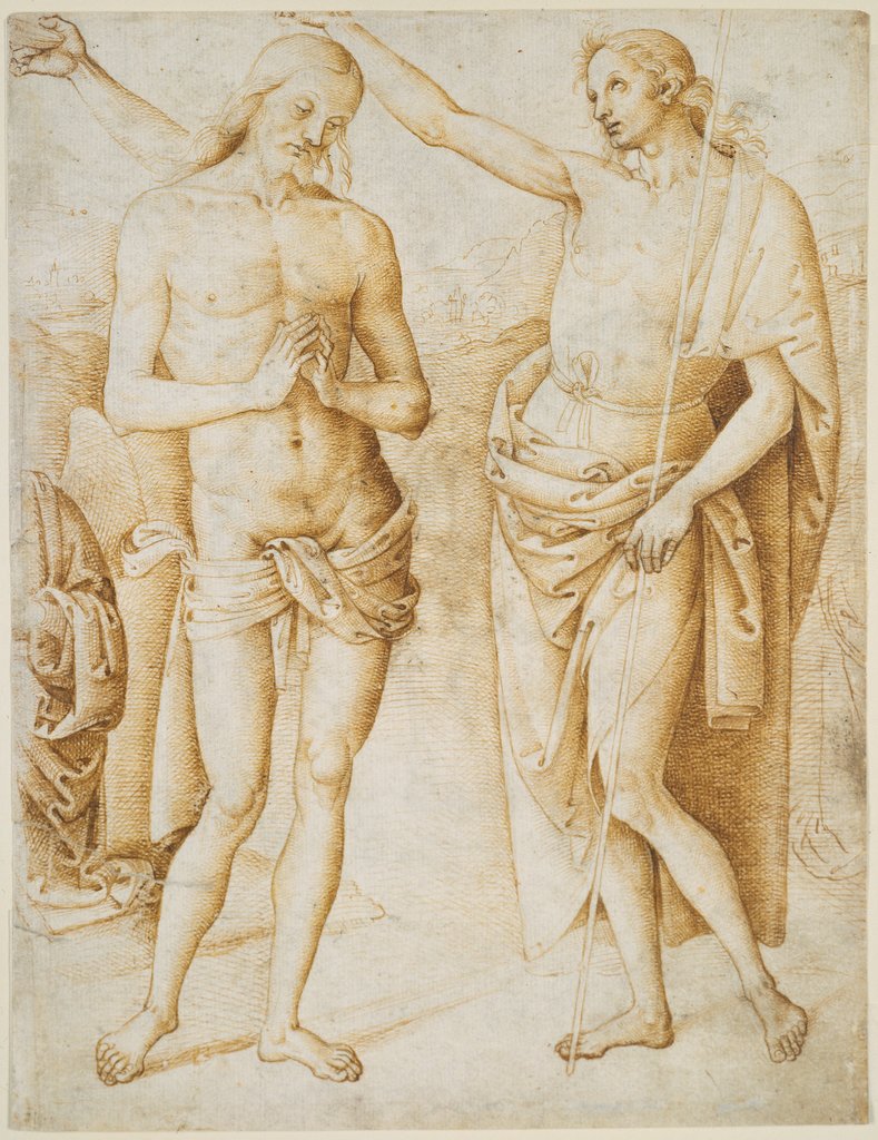 Baptism of Christ, Pietro Perugino;  circle, Berto di Giovanni;   ?