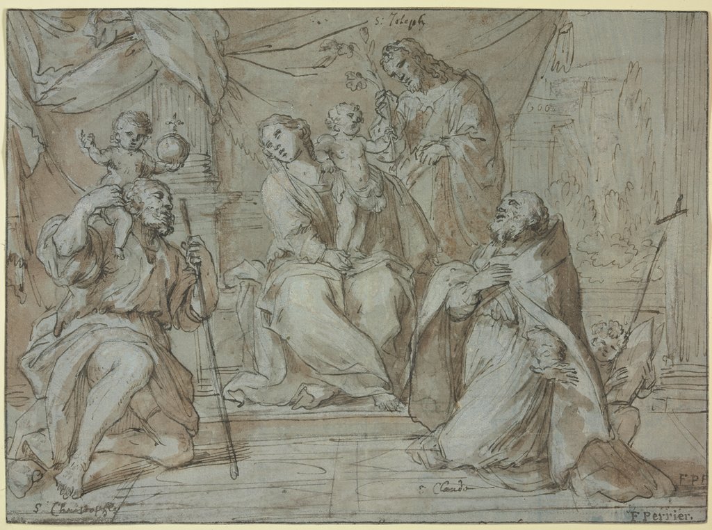 Madonna mit den Heiligen Christophorus, Joseph und Claudius, François Perrier