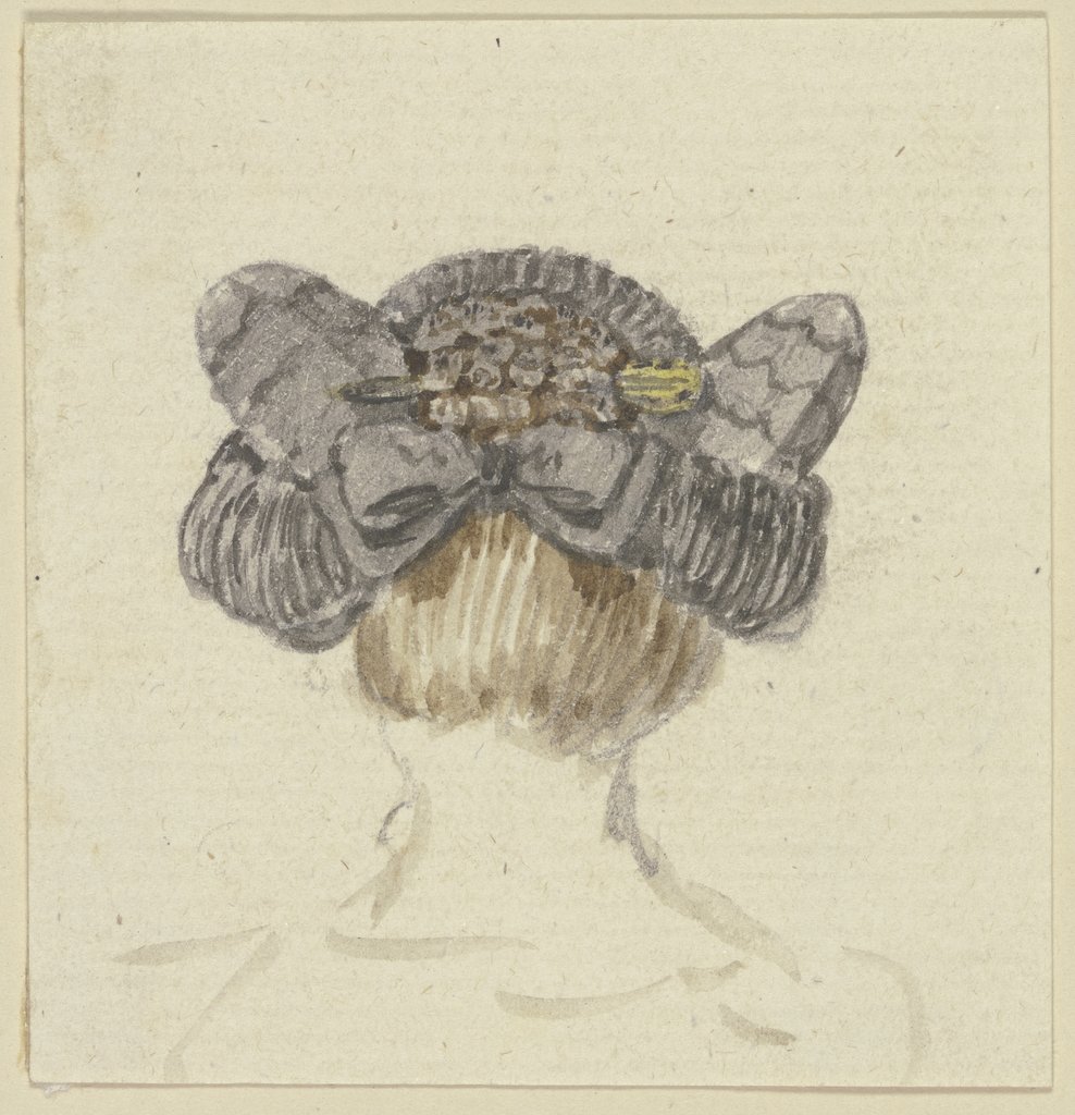 Kopf eines Mädchens mit Haube, von hinten gesehen, Georg Melchior Kraus