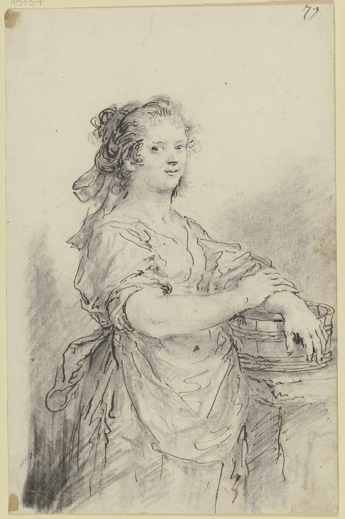 Bildnis eines Mädchens mit Holzzuber, Martin Johann Schmidt gen. Kremser-Schmidt