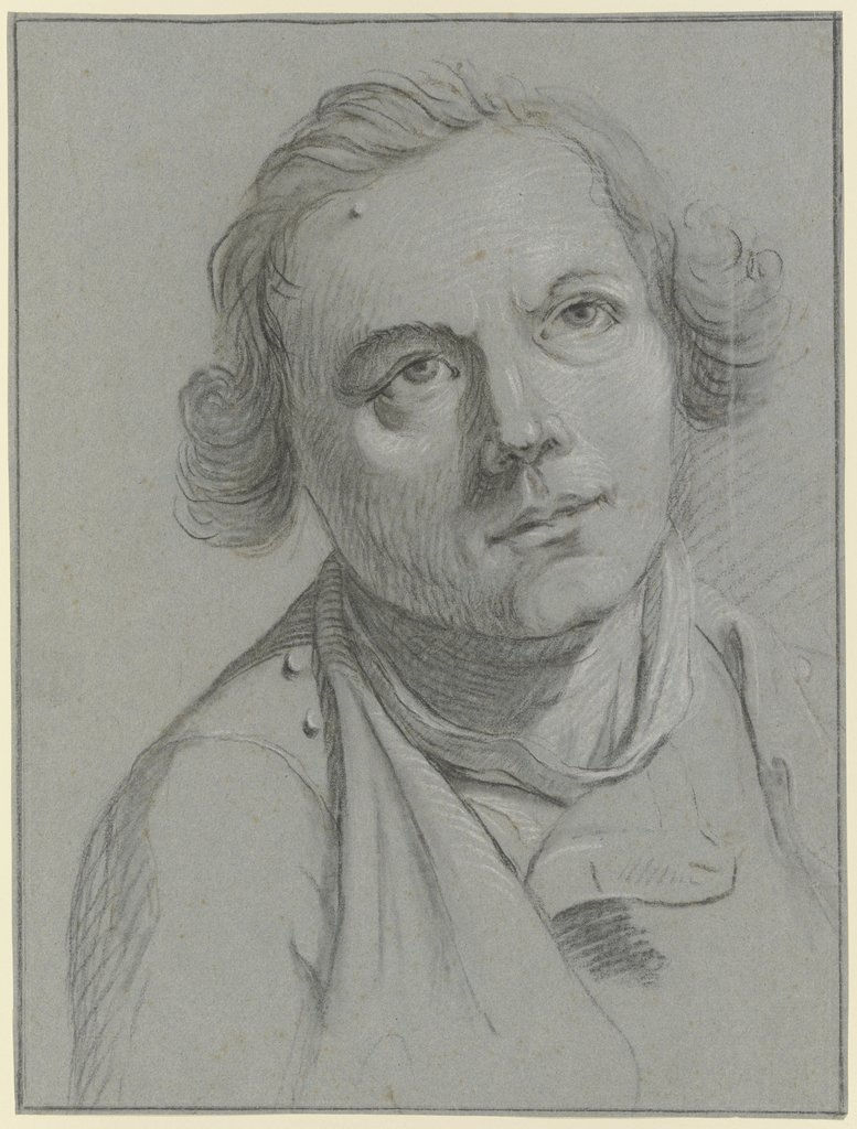 Brustbild eines bartlosen Mannes, Christian Georg Schütz d. Ä.