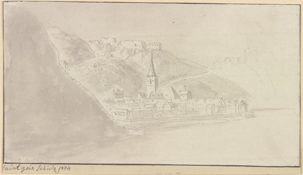 Städtchen am Rhein mit Burgen (St. Goar), Christian Georg Schütz
