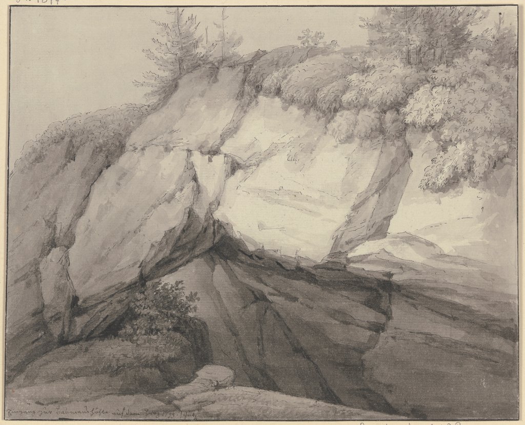 Felsenhöhle im Gebirge, Christian Georg Schütz