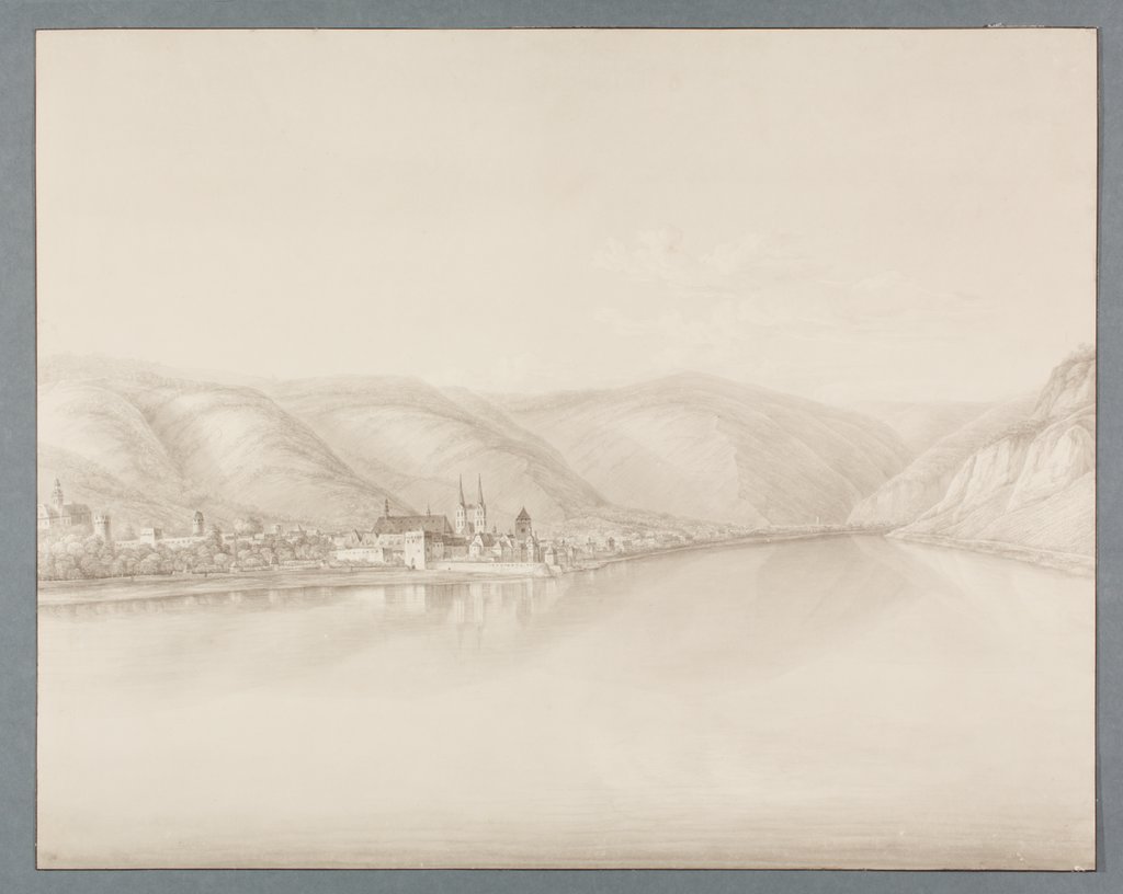 Blick auf den Rhein mit der Stadt Boppard, Christian Georg Schütz