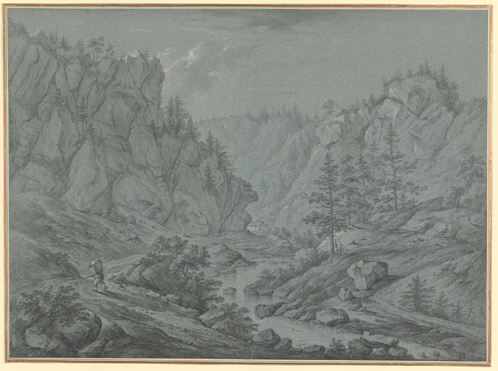 Felsiges Tal mit hohen Tannen (Martinet de Roches), Franz Schütz