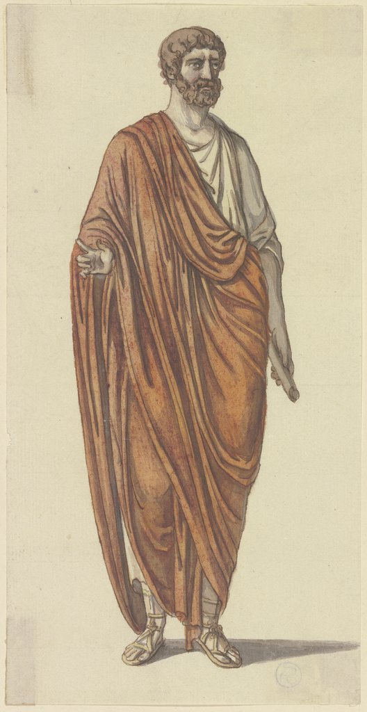 Römischer Konsul: Stehender Mann in römischer Tracht (zu Goethes Römischem Karneval), Johann Georg Schütz