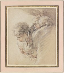 Engelsköpfe in Wolken (Geburt Christi), François Boucher