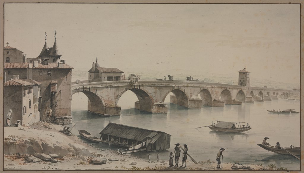 Vue du pont de la Guillotière à Lyon, Jean-Jacques de Boissieu
