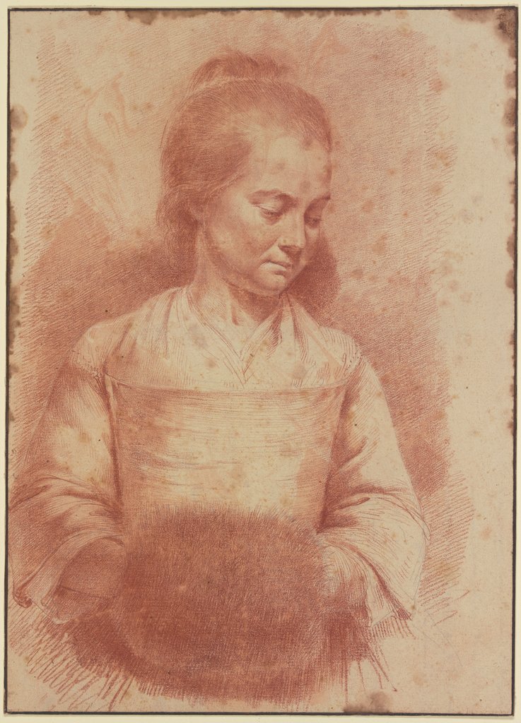 Half-Length Figure of a Young Woman with a Muff, Jean-Jacques de Boissieu