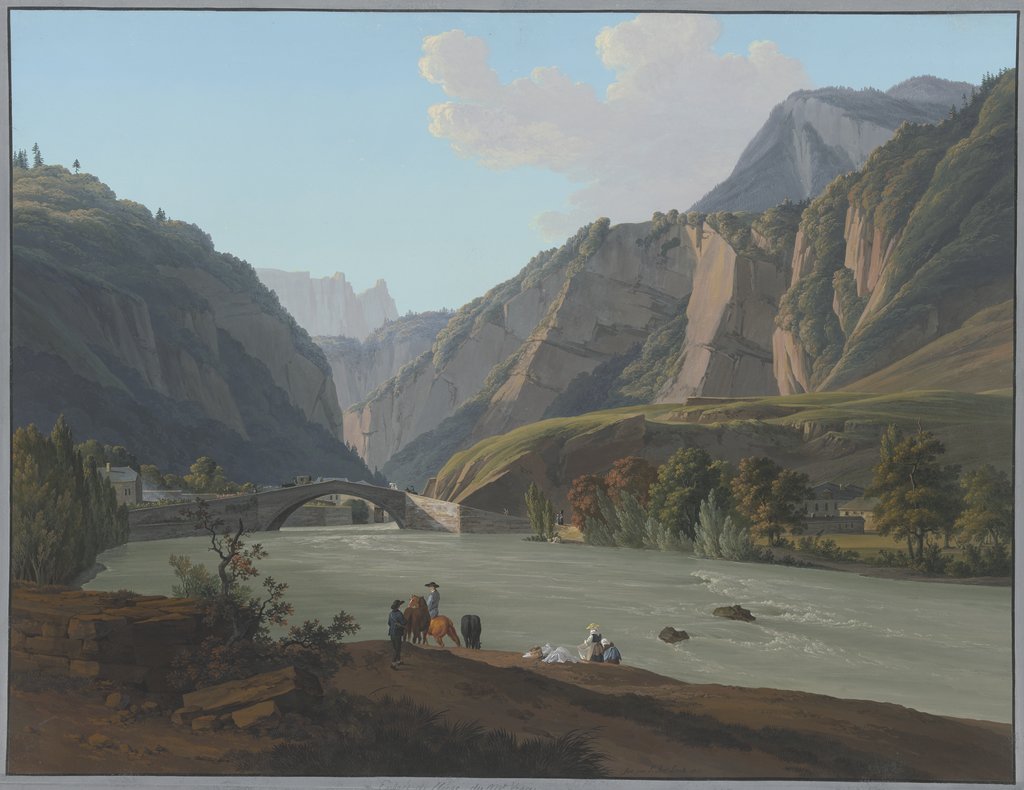 Vue de l'Entrée de Cluse, du Mont Vergi, & de l'Aiguille de Varens, Jean-Antoine Linck