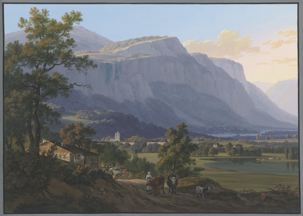 Vue de la ville de St. J[e]oire à 5. lieus de Genève, et des Montagnes de Machily, et Fausigny, Jean-Antoine Linck
