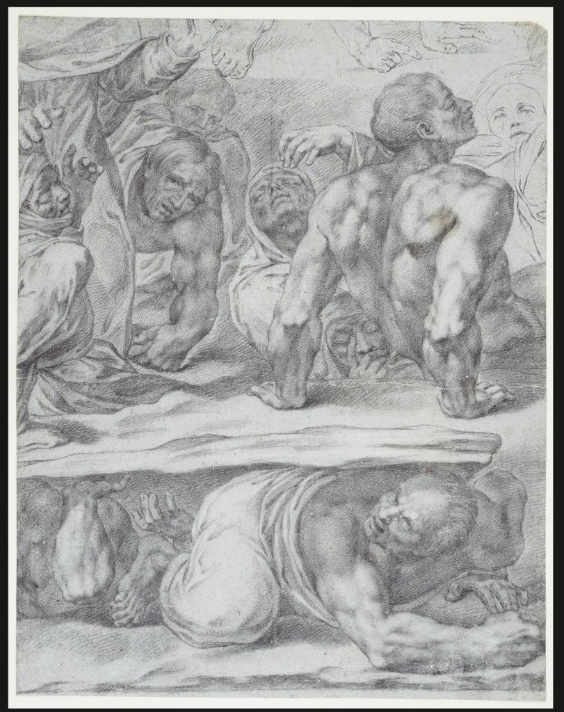 Gruppe von Auferstehenden aus Michelangelos Jüngstem Gericht (linke Gruppe), Anton Raphael Mengs, nach Michelangelo Buonarroti