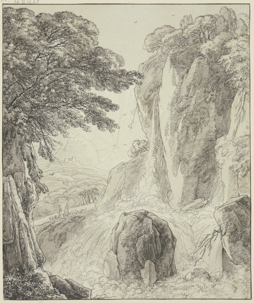 Gebirgslandschaft mit Wasserfällen, Franz Innocenz Josef Kobell