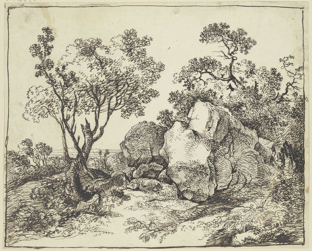 Felsblöcke zwischen Bäumen, Franz Innocenz Josef Kobell