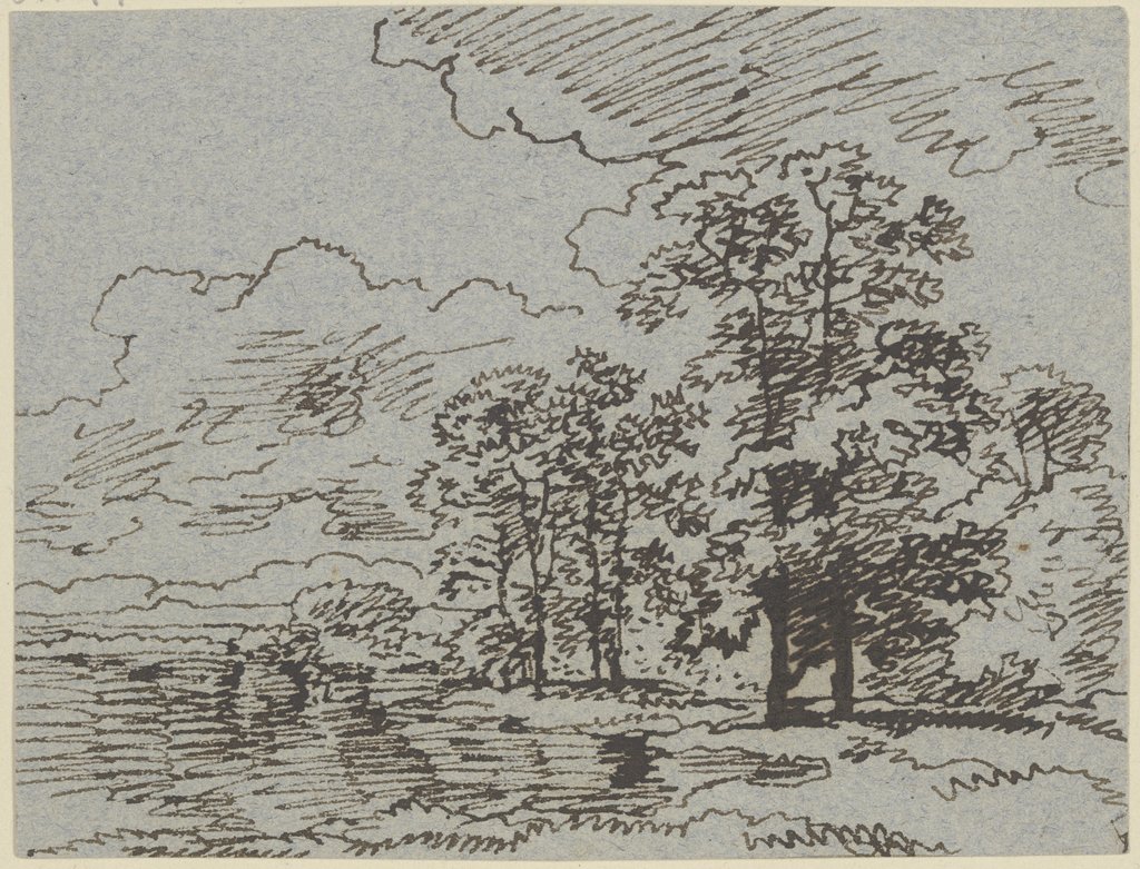 Baumgruppe bei einem Gewässer, Franz Innocenz Josef Kobell