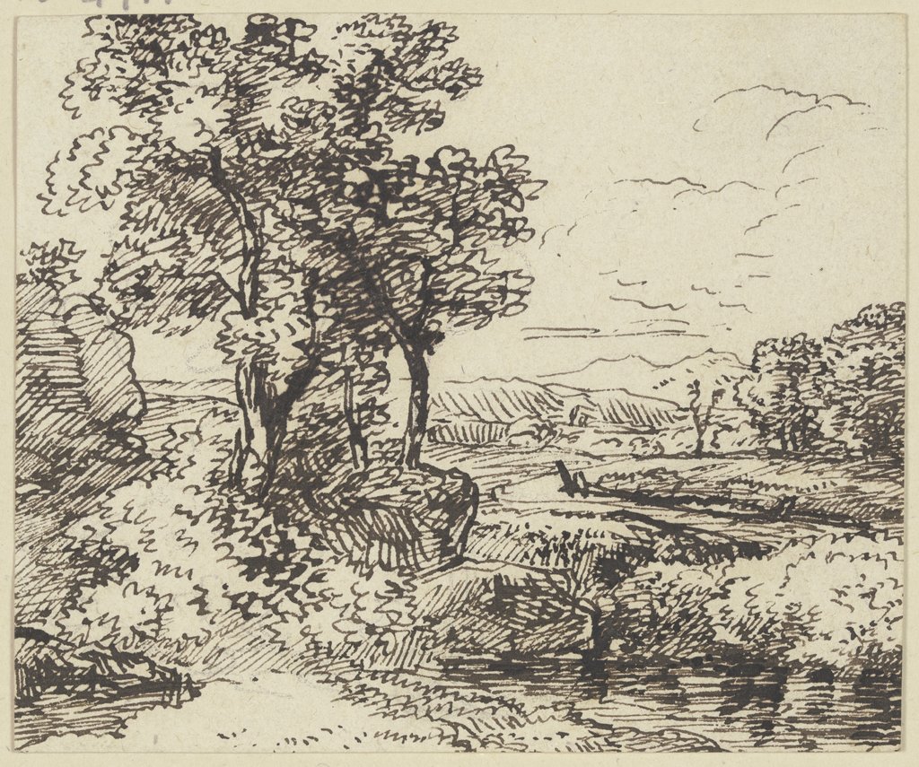 Landschaft mit Gewässer und Bäumen, Franz Innocenz Josef Kobell