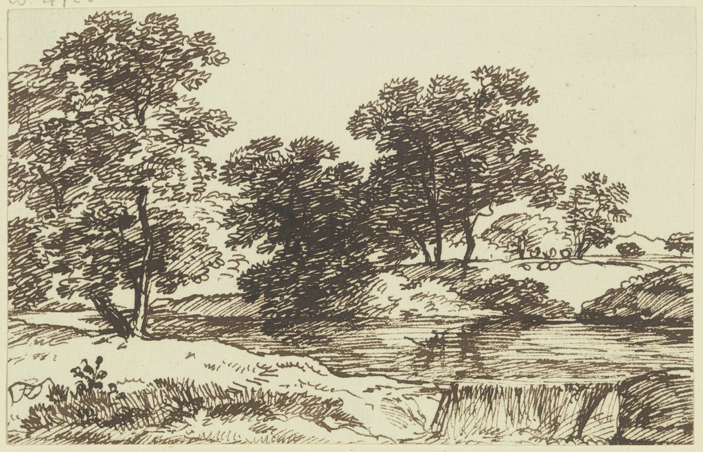 Baumgruppe an einem Gewässer, Franz Innocenz Josef Kobell