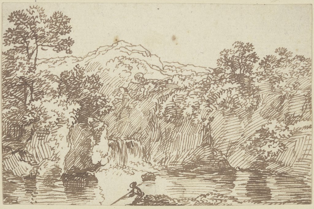 Mountain landscape with a body of water, Franz Innocenz Josef Kobell