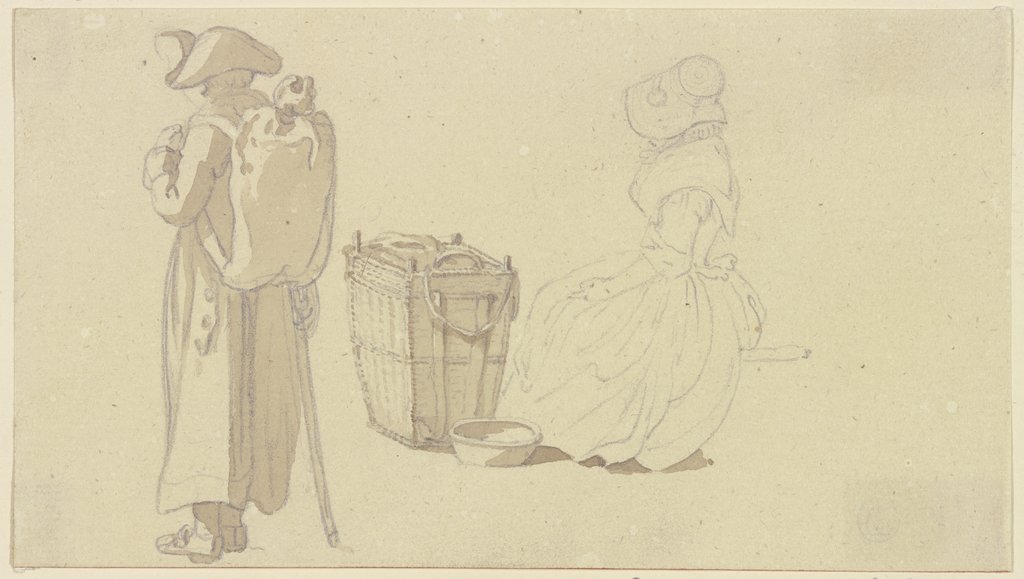 Mann und Frau mit einem Korb, Georg Melchior Kraus