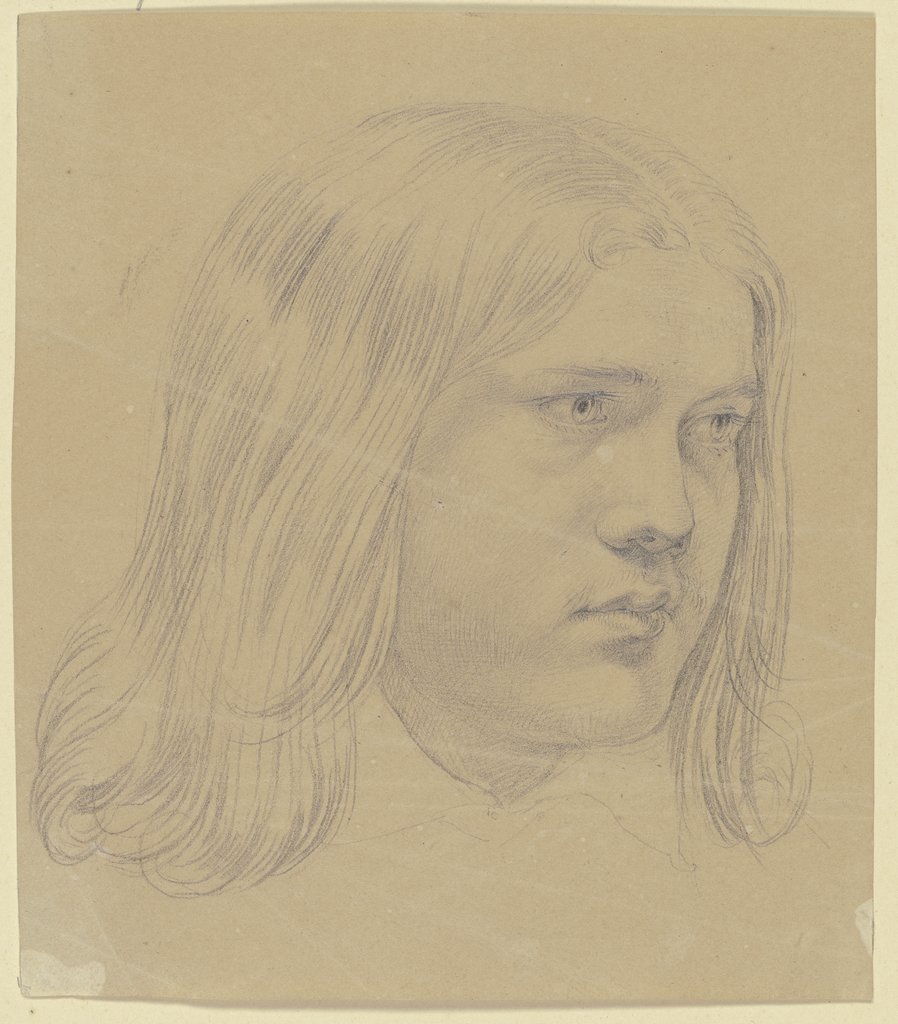 Jünglingskopf mit langem Haar, Carl Barth
