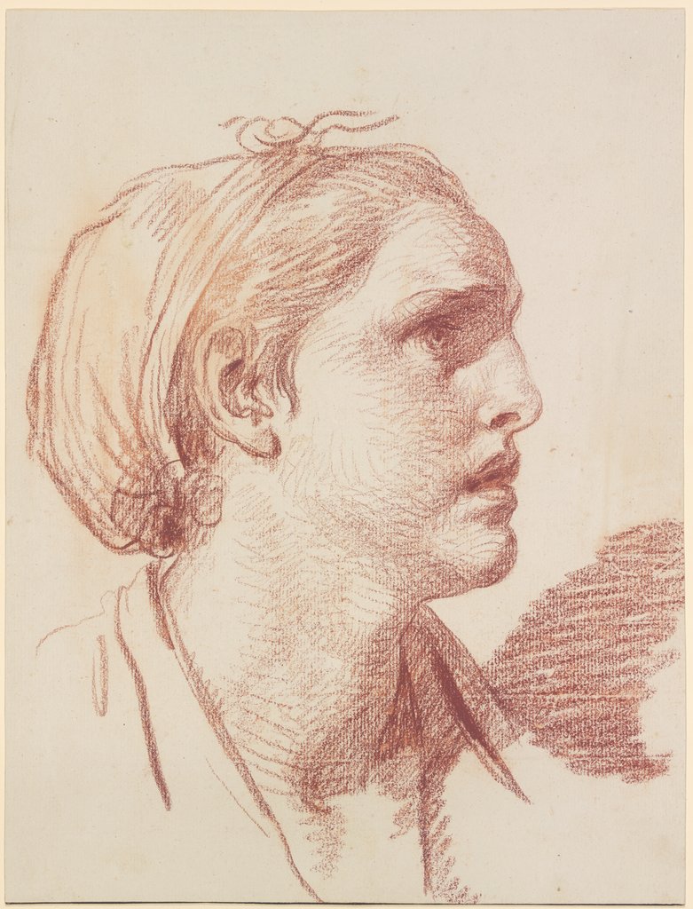 Frauenkopf mit eingebundenen Haaren im Profil nach rechts, Jean-Baptiste Greuze