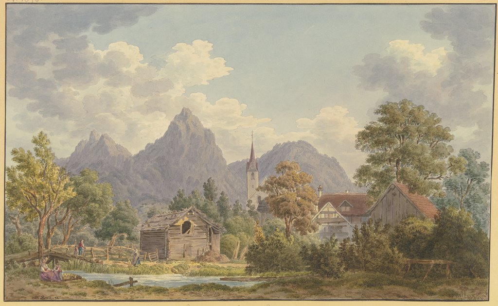 Ansicht von Brunnen im Canton Schwyz, Achilles Benz