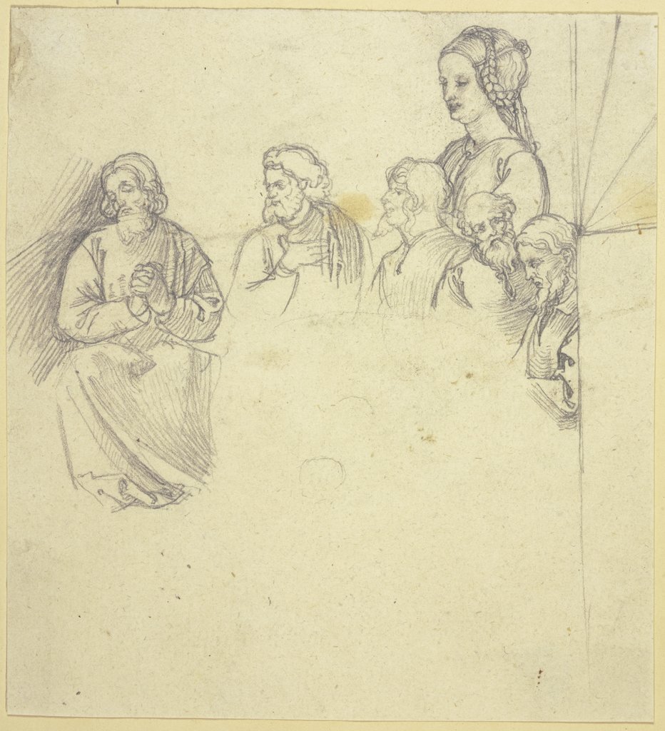 Fünf heilige Männer, dabei eine Frau, Joseph Bucher