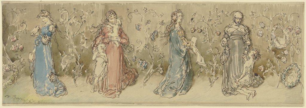 Vier allegorische Frauendarstellungen, Wilhelm Busch