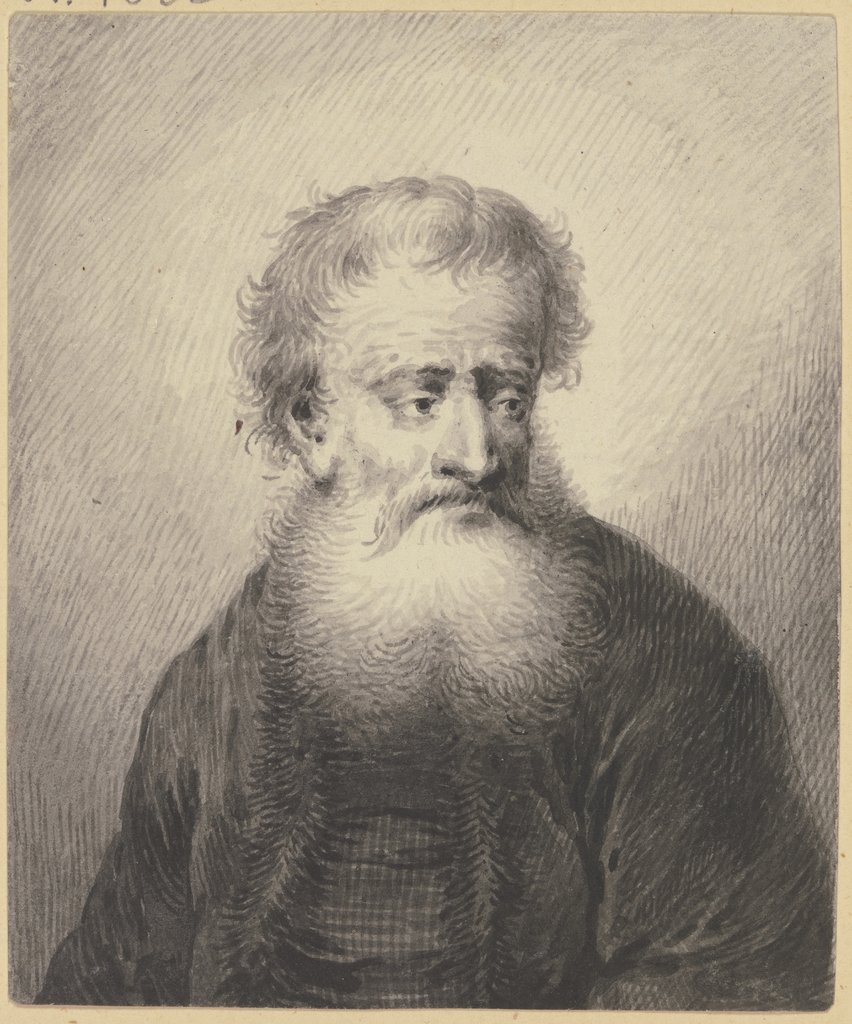 Brustbild eines weißbärtigen Mannes, leicht nach rechts gewandt, Johann Andreas Benjamin Nothnagel