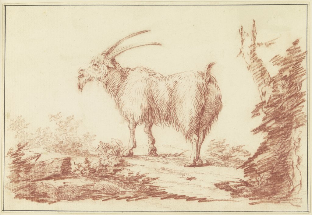A goat to the left, Johann Ludwig von Pfeiff