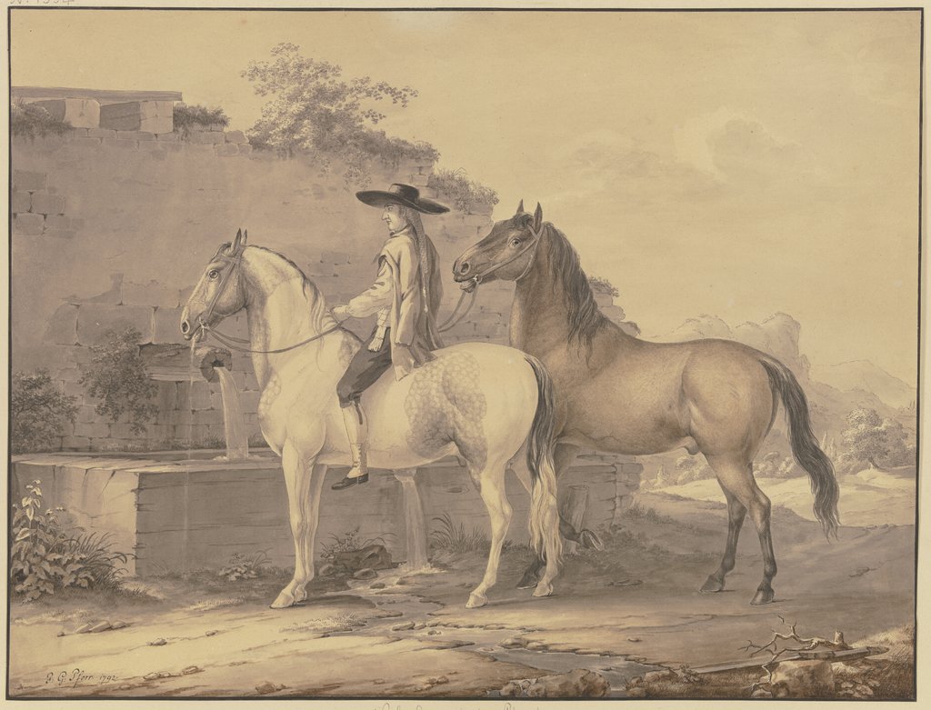 Spanish horses, Johann Georg Pforr