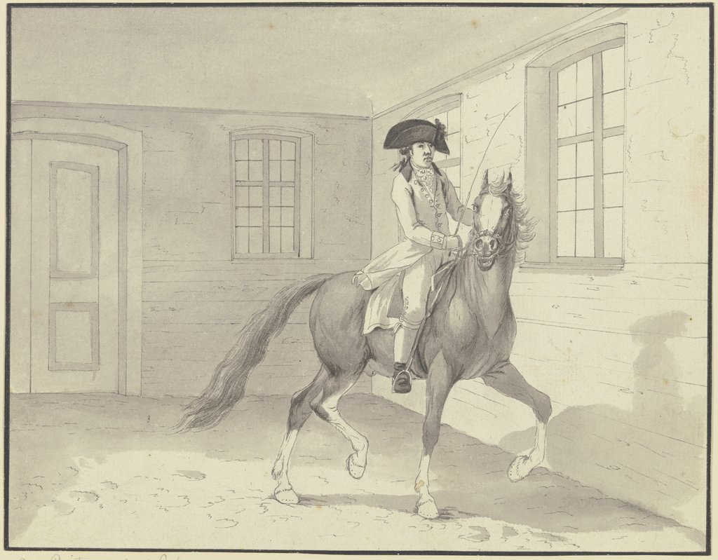 Rider in a riding school, Johann Georg Pforr