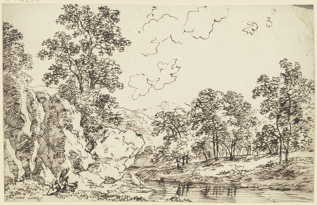 Felsige Landschaft mit Bäumen und Staffagefiguren, Franz Innocenz Josef Kobell