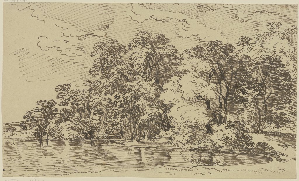 Riverbank with trees, Franz Innocenz Josef Kobell
