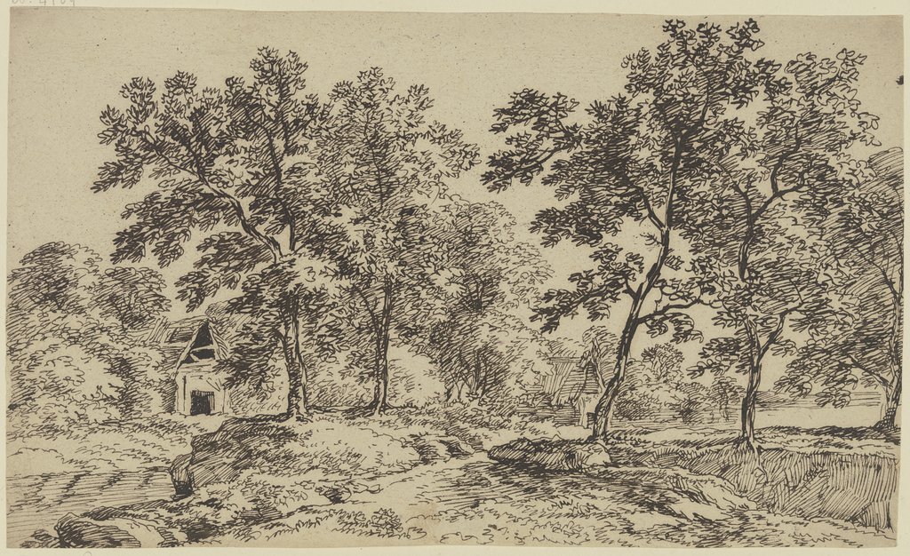 Huts between trees, Franz Innocenz Josef Kobell