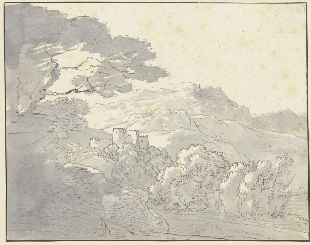Gebirgslandschaft mit Burg, Franz Innocenz Josef Kobell