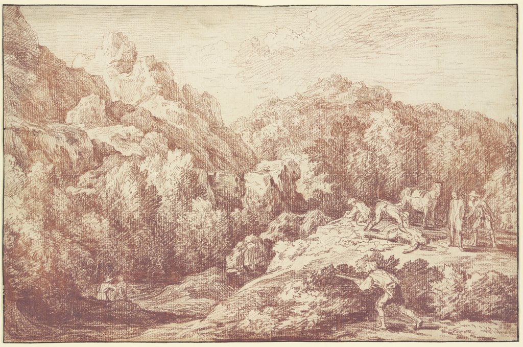 Berglandschaft mit Raubüberfall, Gaspard Dughet