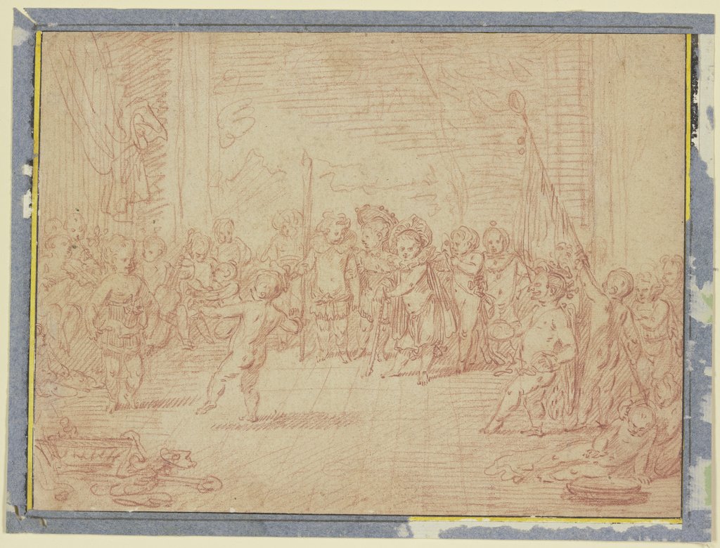 Allegorie des Winters oder Kinder parodieren einen Ball, Jean-Antoine Watteau